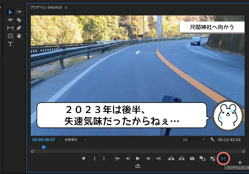 プログラムモニターのスナップイン1